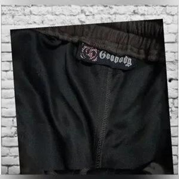 Godbody Mens Black Athletic Skater Pants Elastic Waist Drawstring Casual Size L - Picture 8 of 8